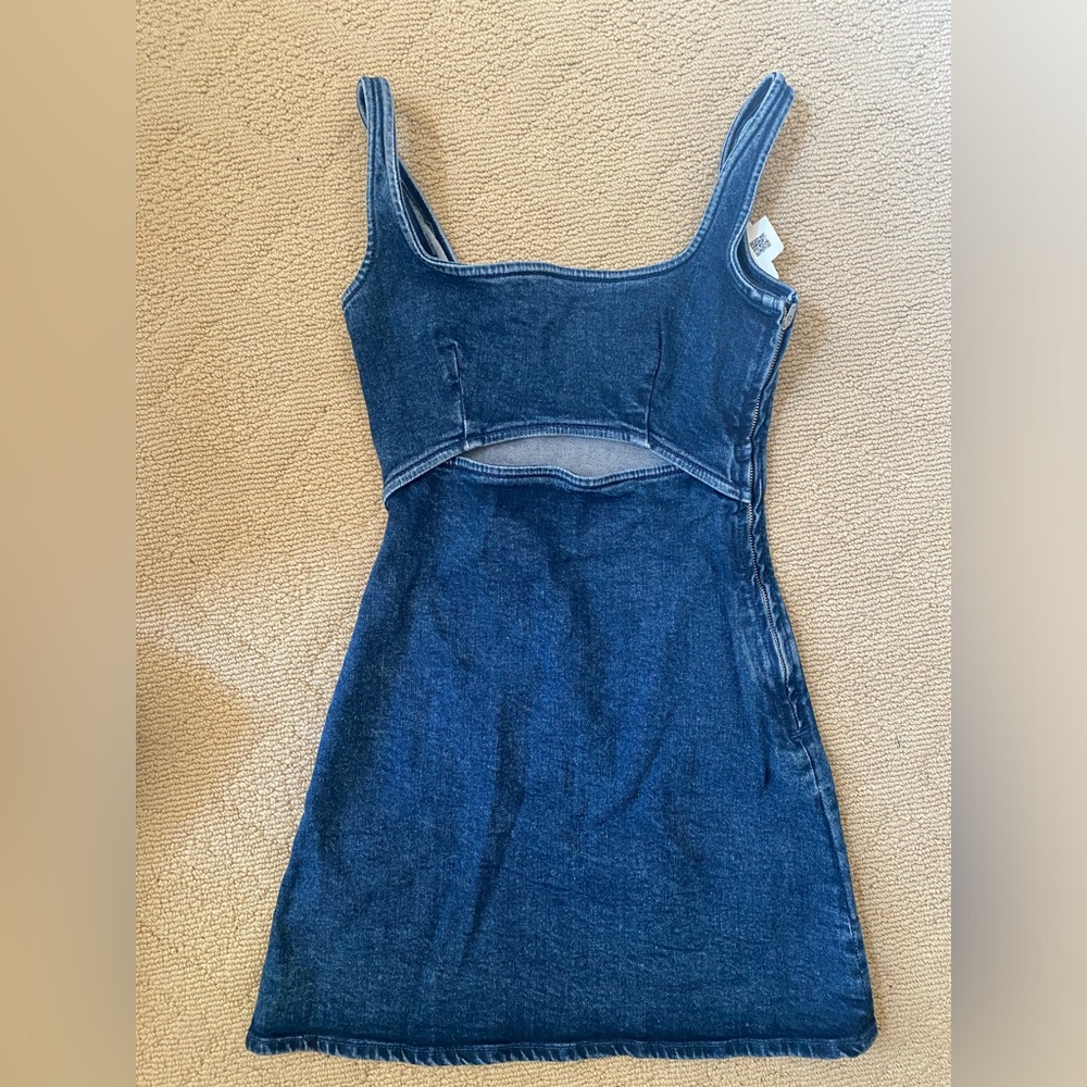 Zara denim cutout dress